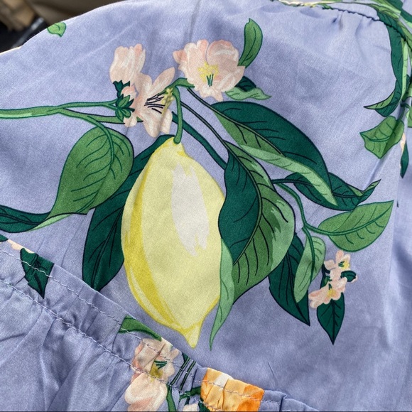 🍋 ANN TAYLOR BLUE LEMON PATTERN MIDI SKATER SKIRT! - Picture 13 of 16